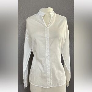 By Egreis Women's White Medium Long Sleeve Lightweight Sheer Classic Soft Shirt